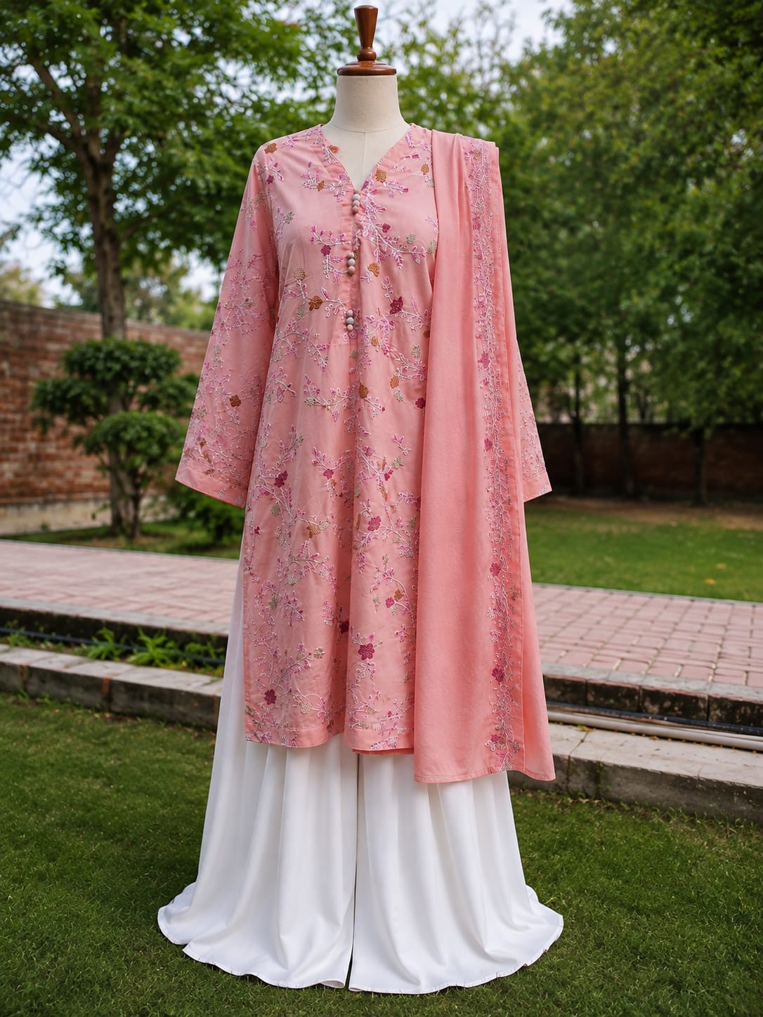 Swiss Pink — Scalloped 3 Piece Suit